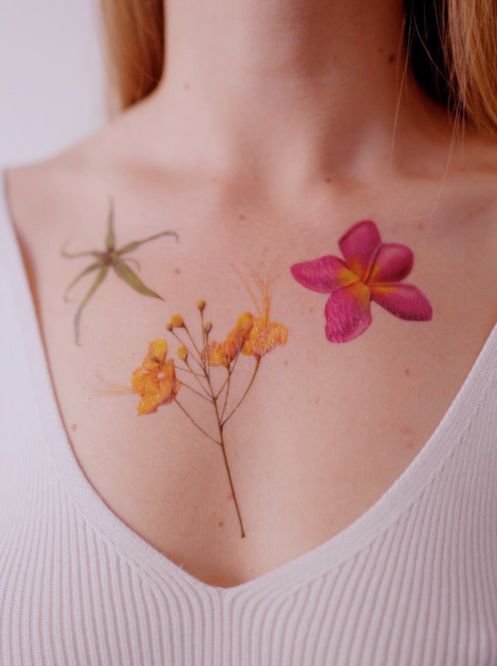 Temporary tattoos, set of two